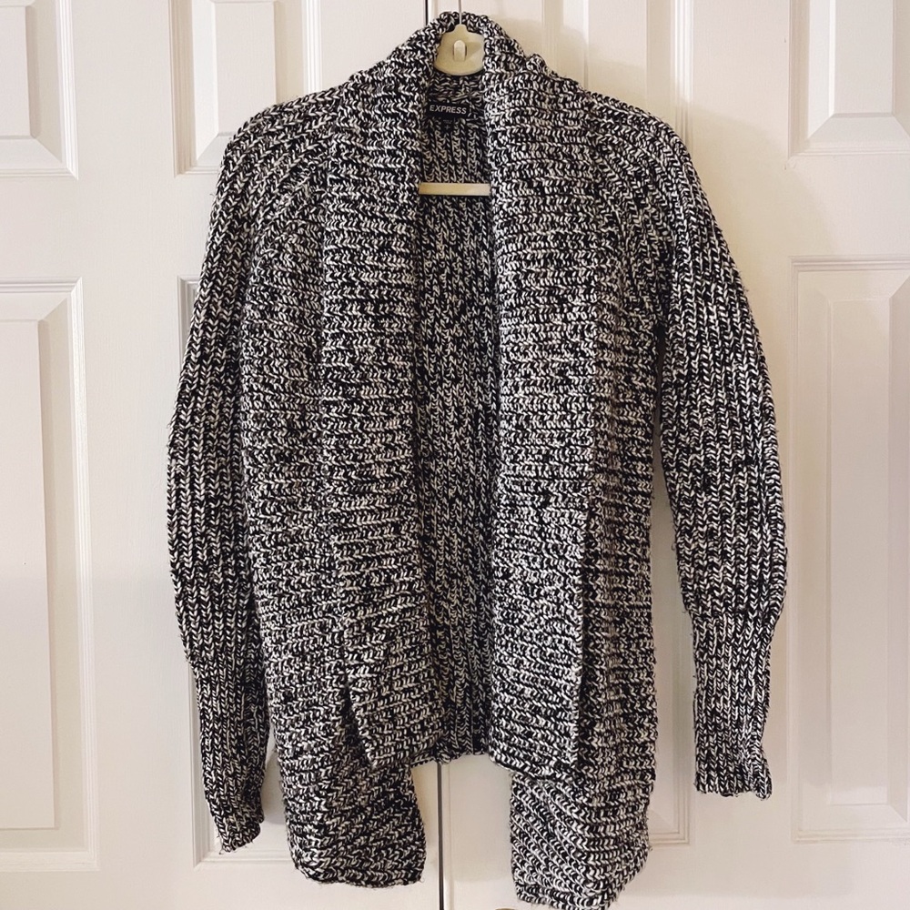 Express Marled Wool Blend Cardigan Sweater